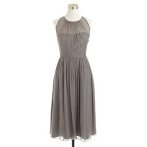 J.Crew Megan Chiffon Dress in Graphite Size 2